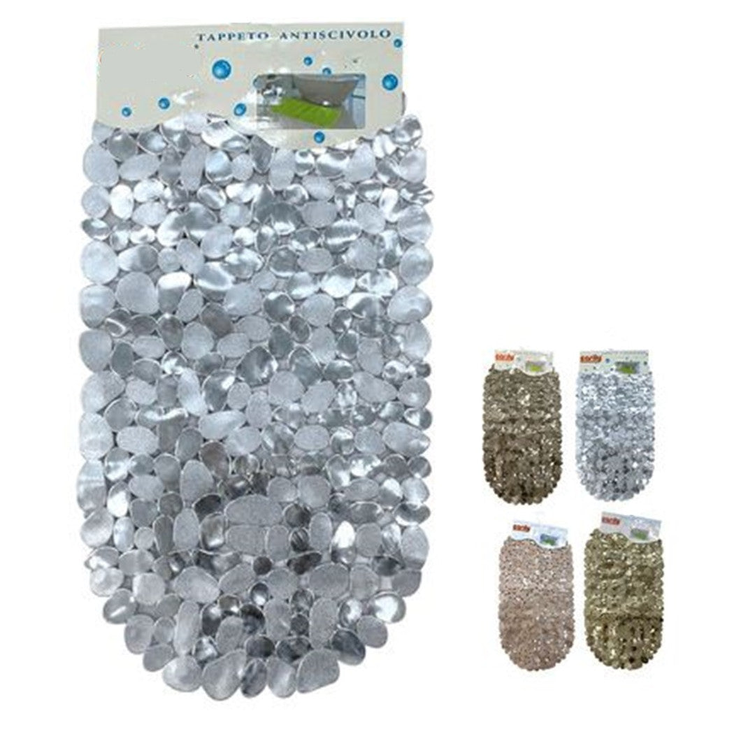 Trade Shop - Tappeto Antiscivolo Tappetino Design Sassolini Per Vasca Bagno Doccia 68x35cm 59310         