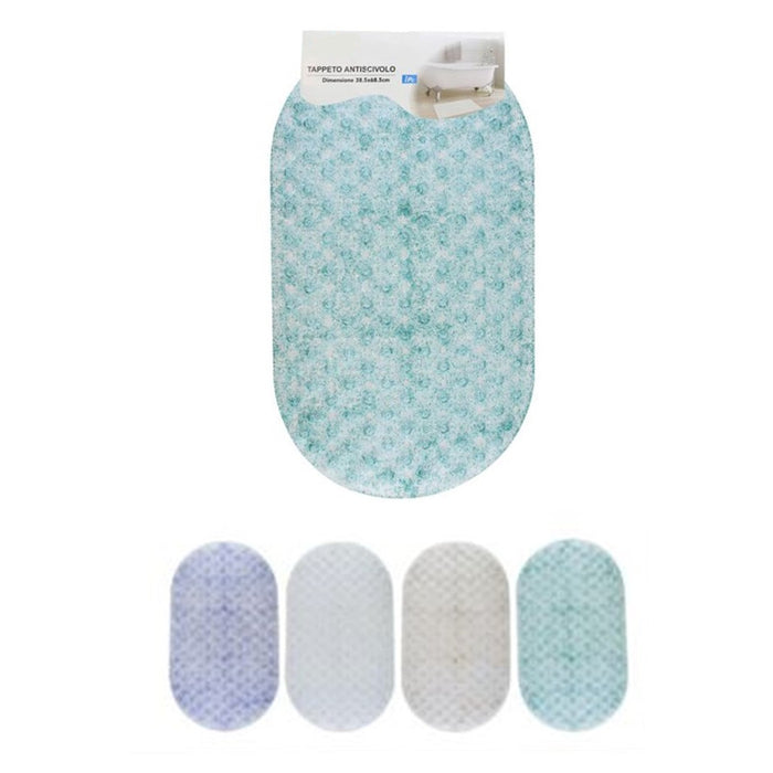 Trade Shop - Tappeto Antiscivolo Tappetino Per Vasca Bagno Doccia 38.5x68.5cm Ovale Colorato 87559         