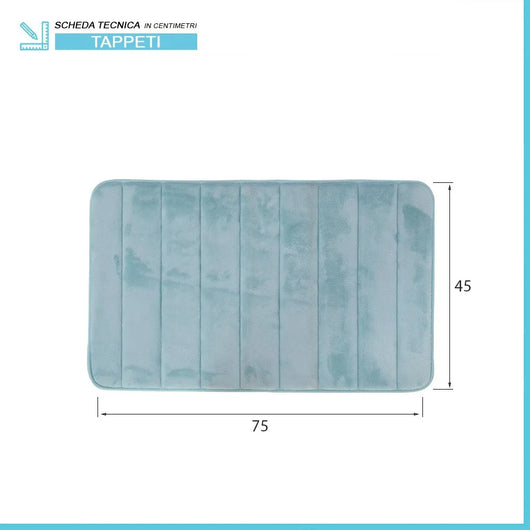 Tappeto bagno 100% poliestere 45x75 acquamarina antiscivolo  Memo
