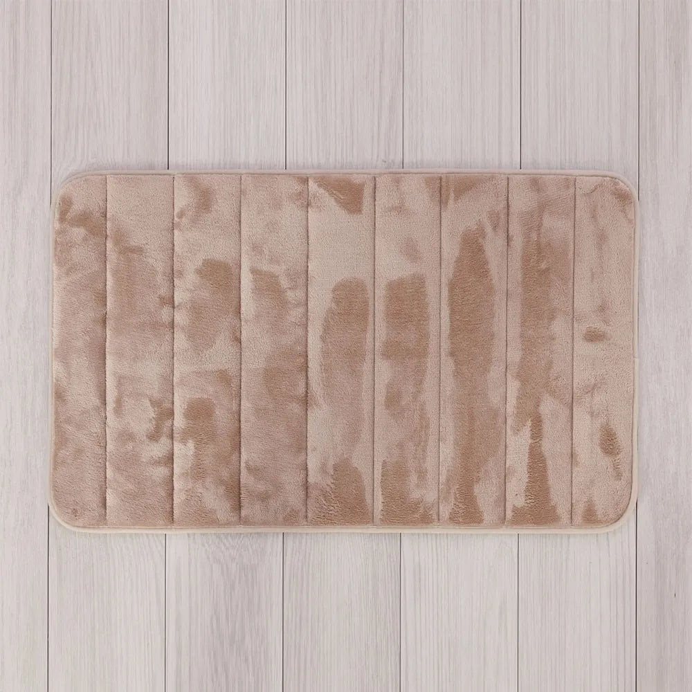 Tappeto bagno 100% poliestere 45x75 tortora antiscivolo  Memo