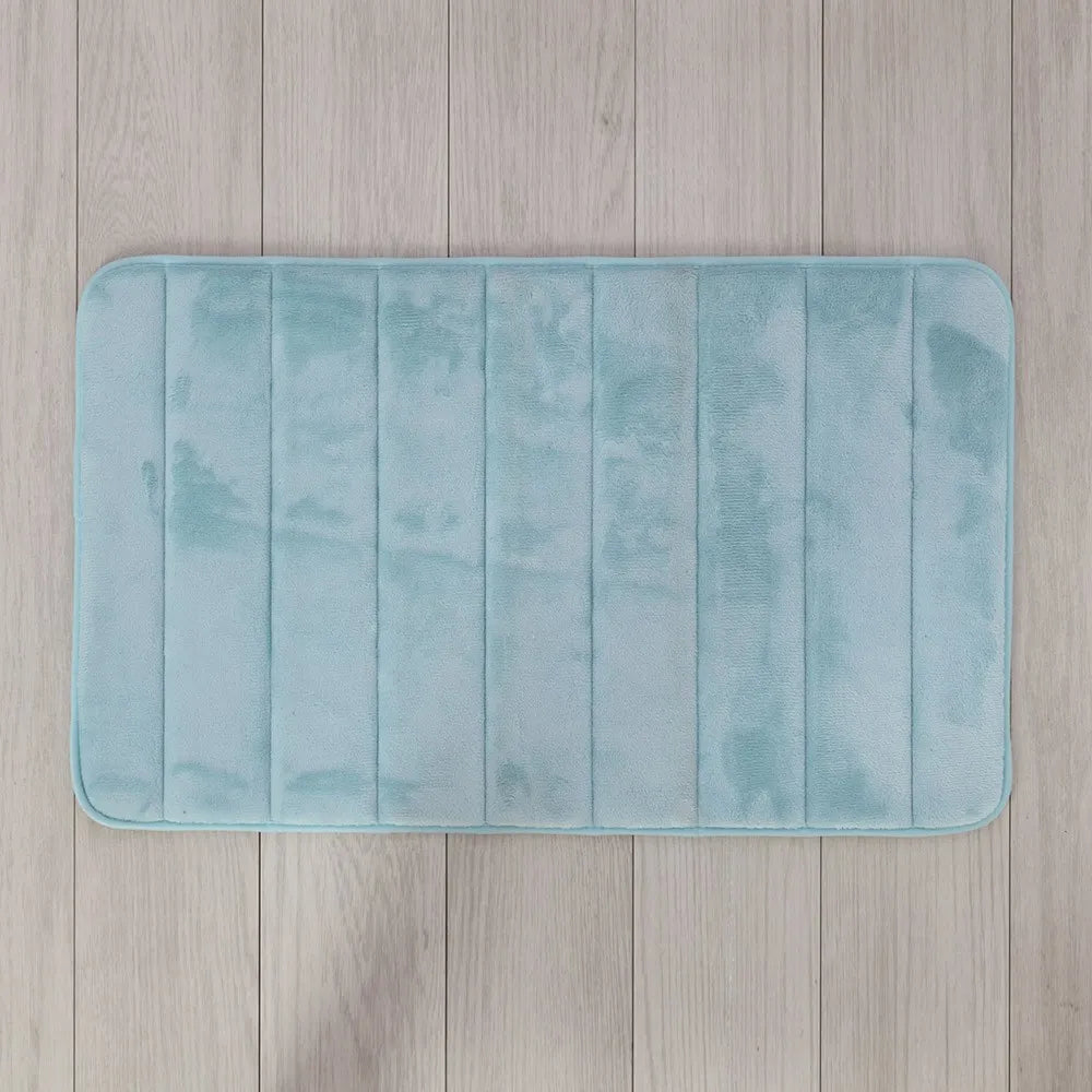 Tappeto bagno 100% poliestere 50x90 acquamarina antiscivolo  Memo