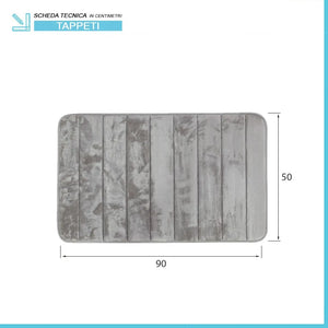 Tappeto bagno 100% poliestere 50x90 grigio antiscivolo  Memo