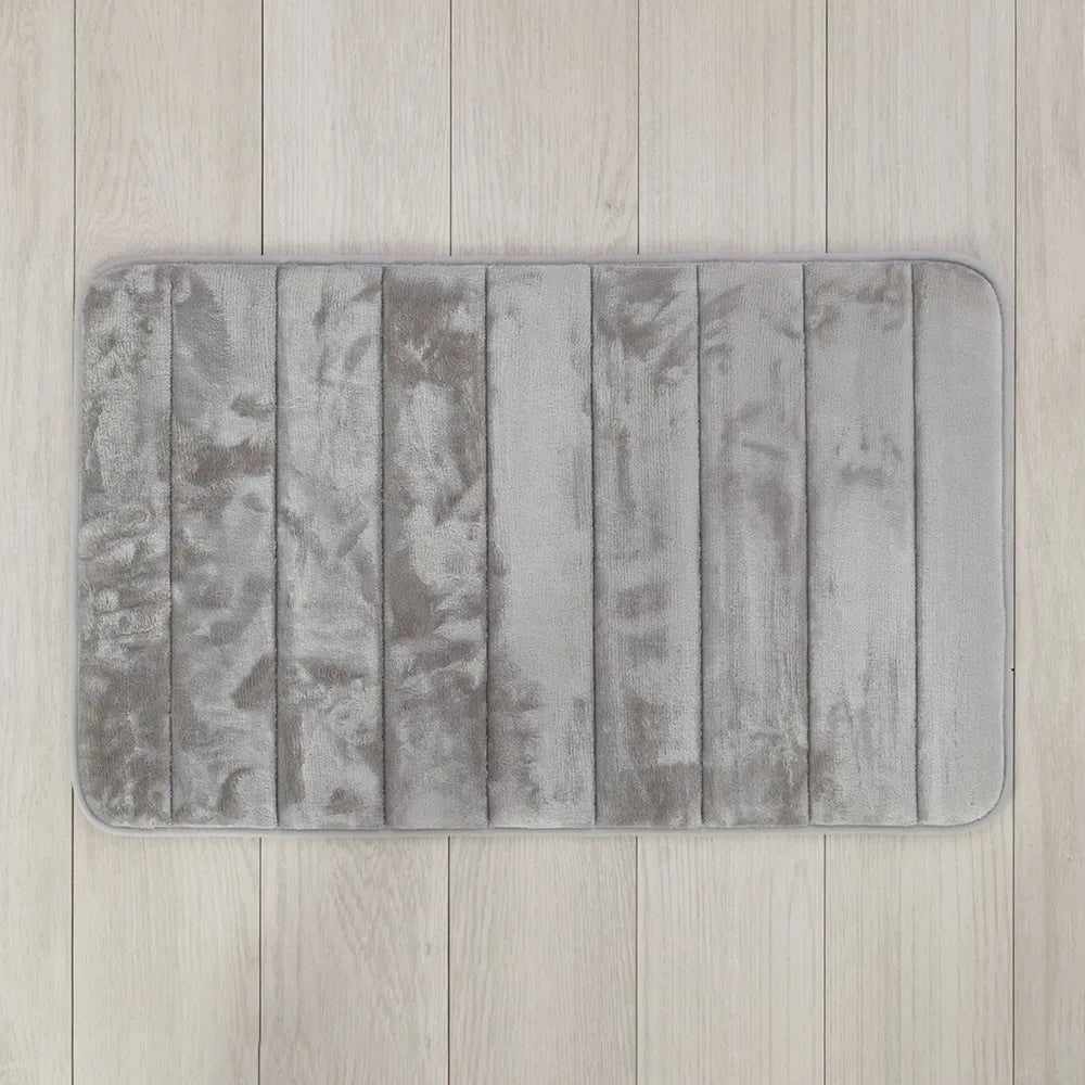 Tappeto bagno 100% poliestere 50x90 grigio antiscivolo  Memo