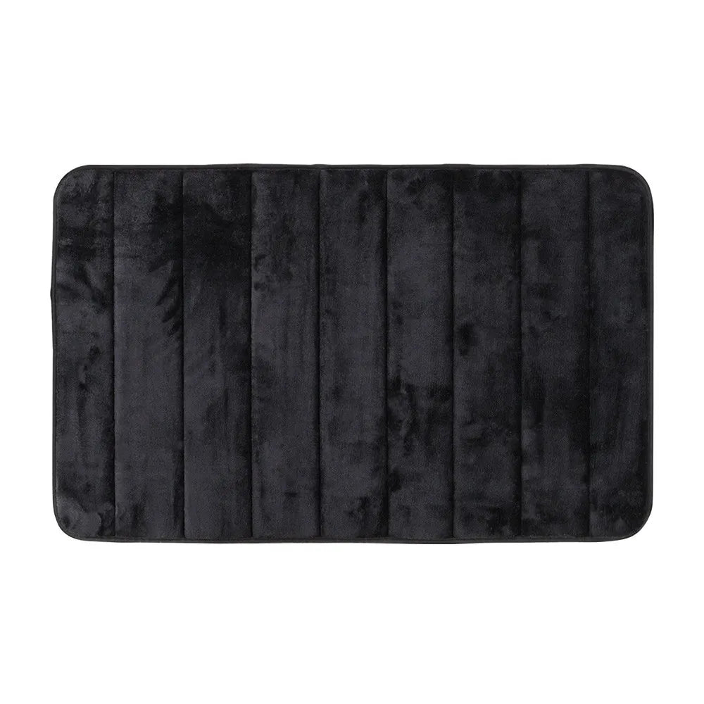 Tappeto bagno 100% poliestere 50x90 nero antiscivolo  Memo