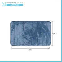 Tappeto bagno 100% poliestere 50x90 turchese cobalto antiscivolo  Memo