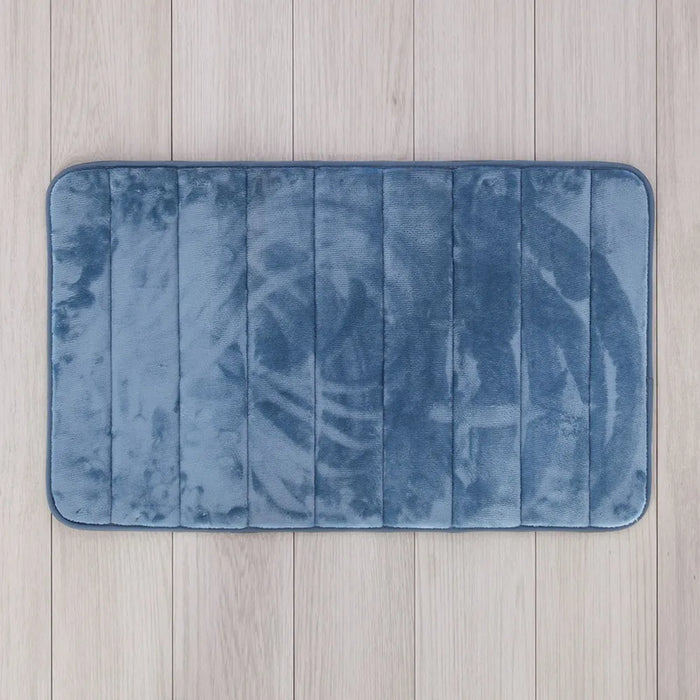 Tappeto bagno 100% poliestere 50x90 turchese cobalto antiscivolo  Memo