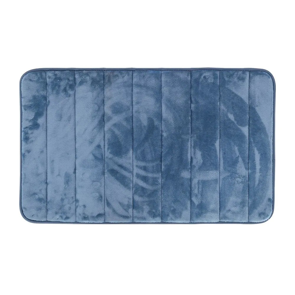 Tappeto bagno 100% poliestere 50x90 turchese cobalto antiscivolo  Memo