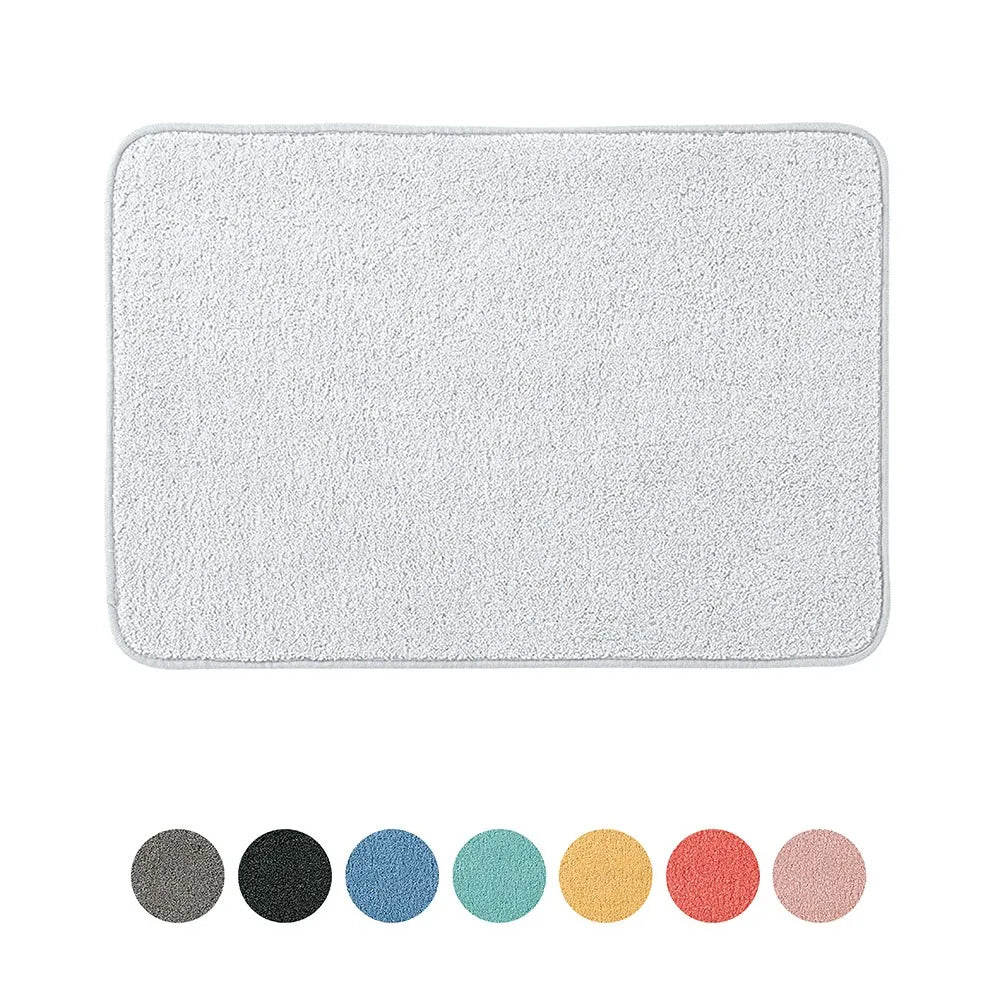 Tappeto bagno bianco 60x40 cm in microfibra antiscivolo Spring