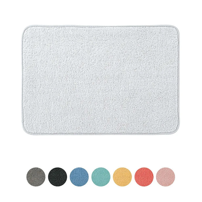 Tappeto bagno bianco 60x40 cm in microfibra antiscivolo Spring