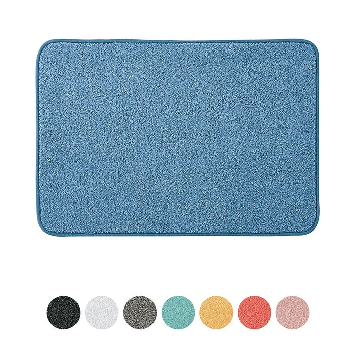 Tappeto bagno blu 60x40 cm in microfibra antiscivolo Spring