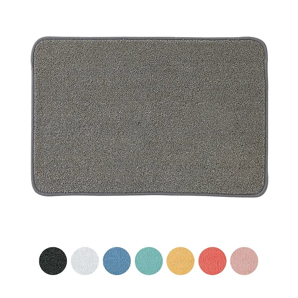 Tappeto bagno grigio 60x40 cm in microfibra antiscivolo Spring