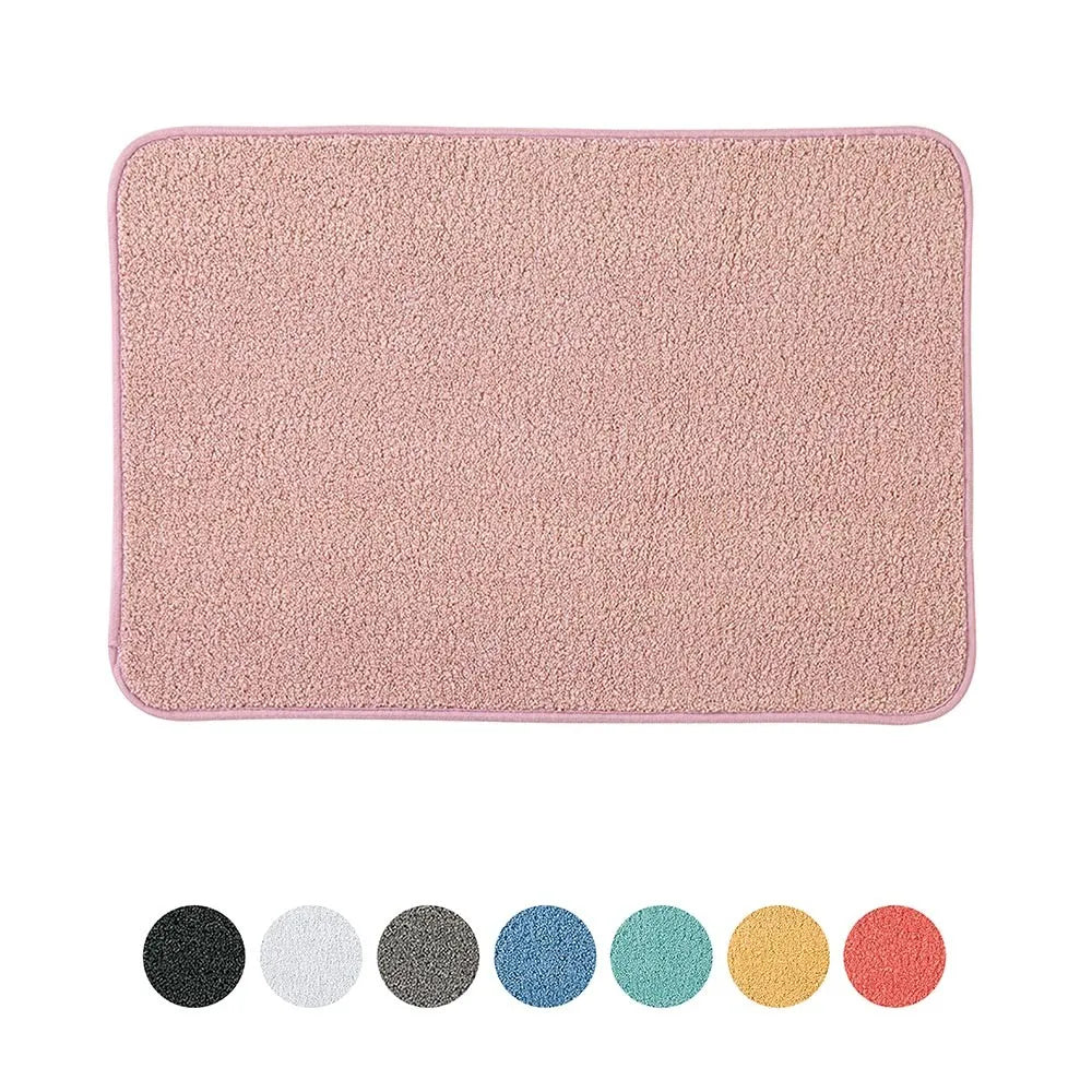 Tappeto bagno rosa 60x40 cm in microfibra antiscivolo Spring
