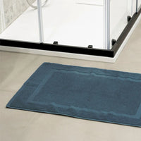 Tappeto bagno scendi doccia 100% cotone turchese cobalto 45x65 cm