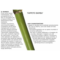 Tappeto bambu' bacchette sottili cm60x180