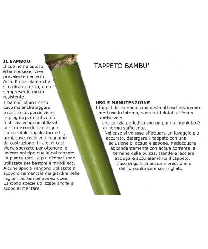 Tappeto bambu' bacchette sottili cm70x140