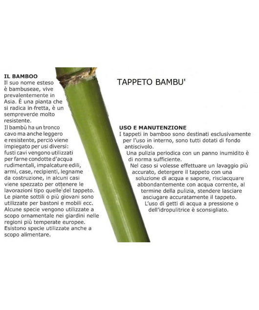 Tappeto bambu' bacchette sottili cm70x140