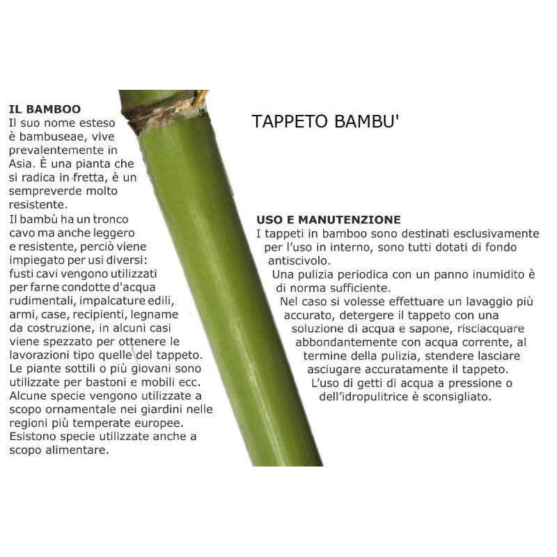 Tappeto bambu' bacchette sottili cm70x140