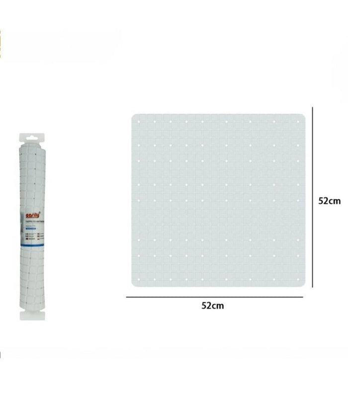 Tappeto Bianco Tappetino Pvc Antiscivolo Per Vasca Bagno Doccia 52 X 52 Cm 79762         
