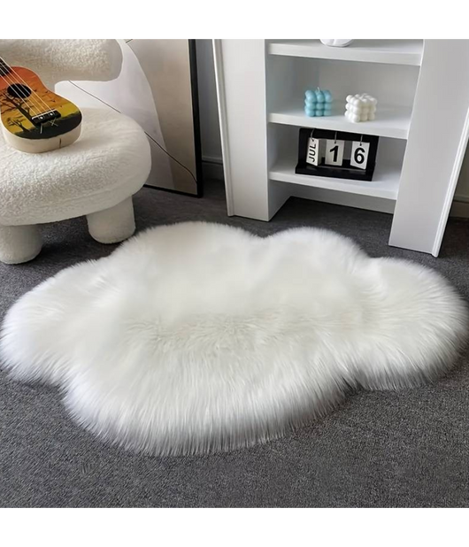 Trade Shop - Tappeto Cute Nuvola Pelliccia Fluffy Vari Colori Living Stanza Da Letto 83x113cm -