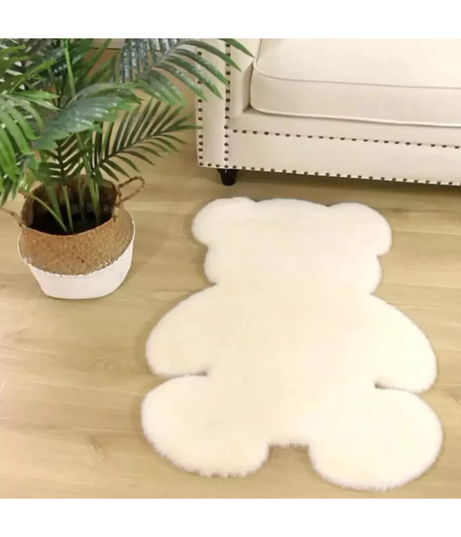 Tappeto Cute Orsetto Pelliccia Fluffy Vari Colori Living Stanza Da Letto 90x120         