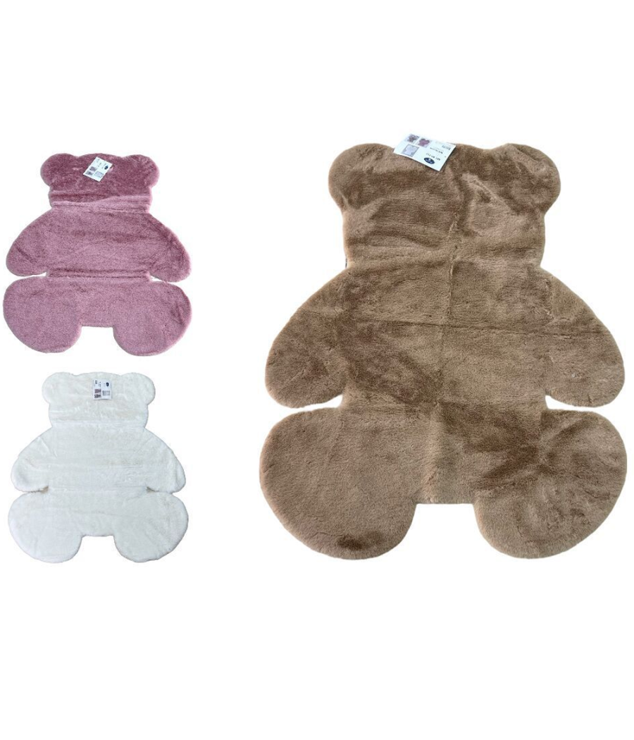Tappeto Cute Orsetto Pelliccia Fluffy Vari Colori Living Stanza Da Letto 90x120         
