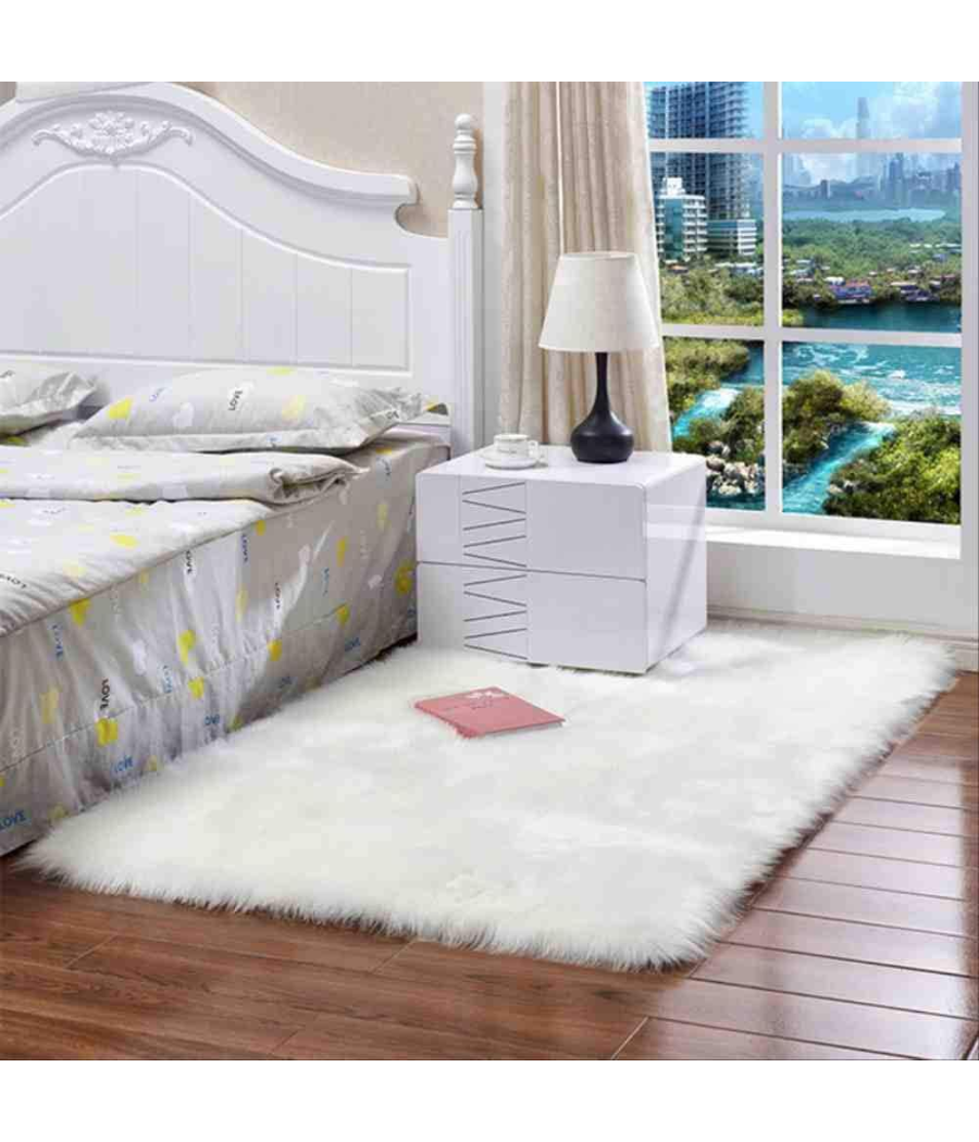 Tappeto Cute Rettangolare Pelliccia Fluffy Colori Living Camera Letto 120x180 Cm         