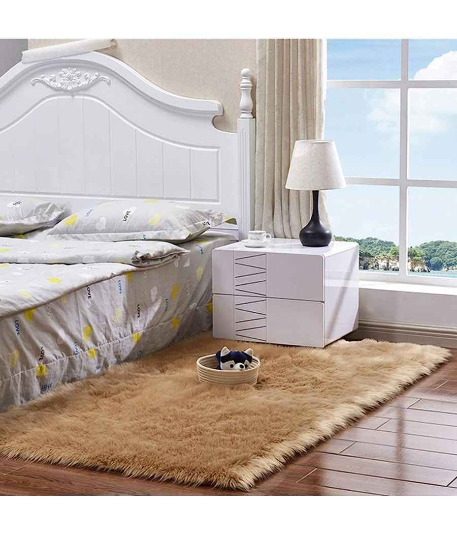 Tappeto Cute Rettangolare Pelliccia Fluffy Colori Living Camera Letto 120x180 Cm         