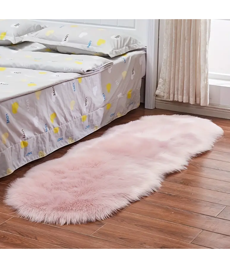 Tappeto Cute Rettangolare Pelliccia Fluffy Colori Living Camera Letto 60x110 Cm         