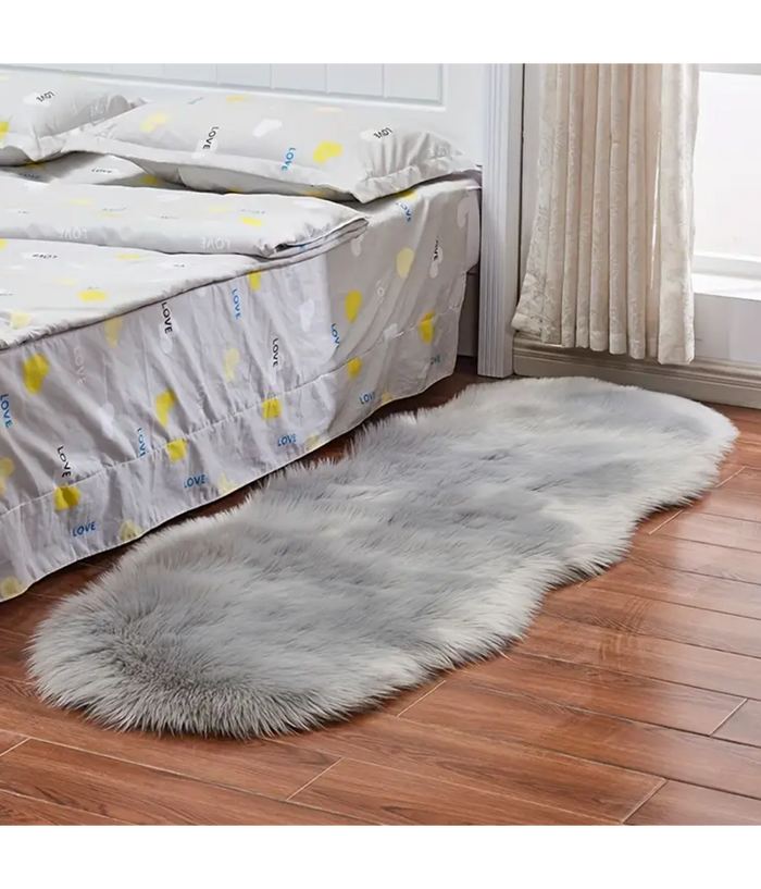 Tappeto Cute Rettangolare Pelliccia Fluffy Colori Living Camera Letto 60x110 Cm         