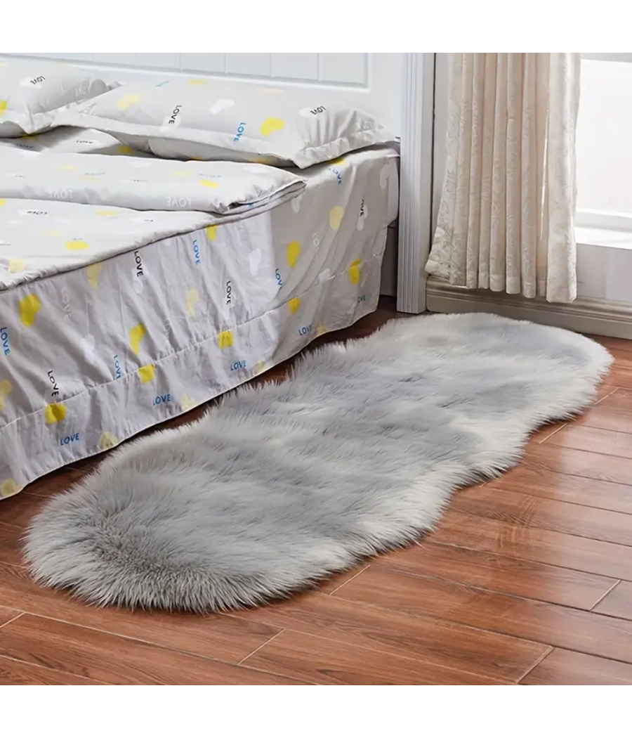Tappeto Cute Rettangolare Pelliccia Fluffy Colori Living Camera Letto 60x110 Cm         
