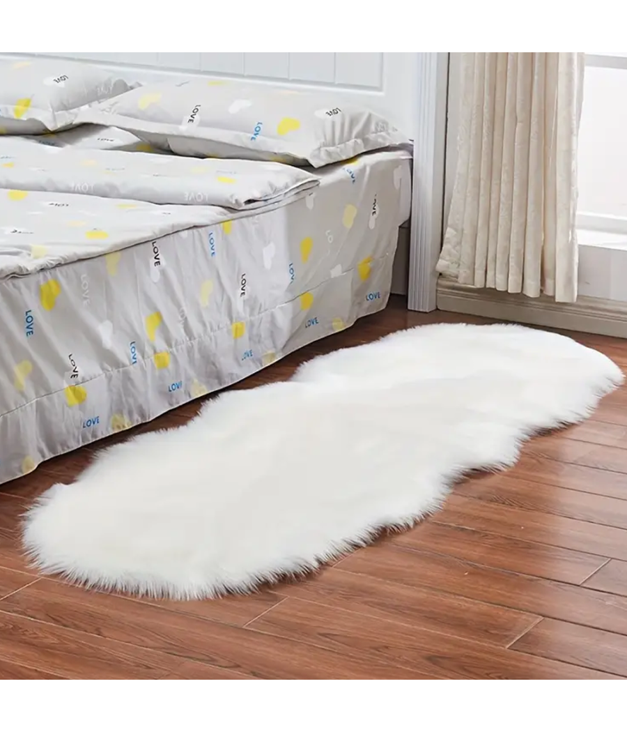 Tappeto Cute Rettangolare Pelliccia Fluffy Colori Living Camera Letto 60x180 Cm         