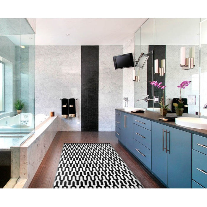 Tappeto da interno/esterno in plastica reversibile "Zig Zag"