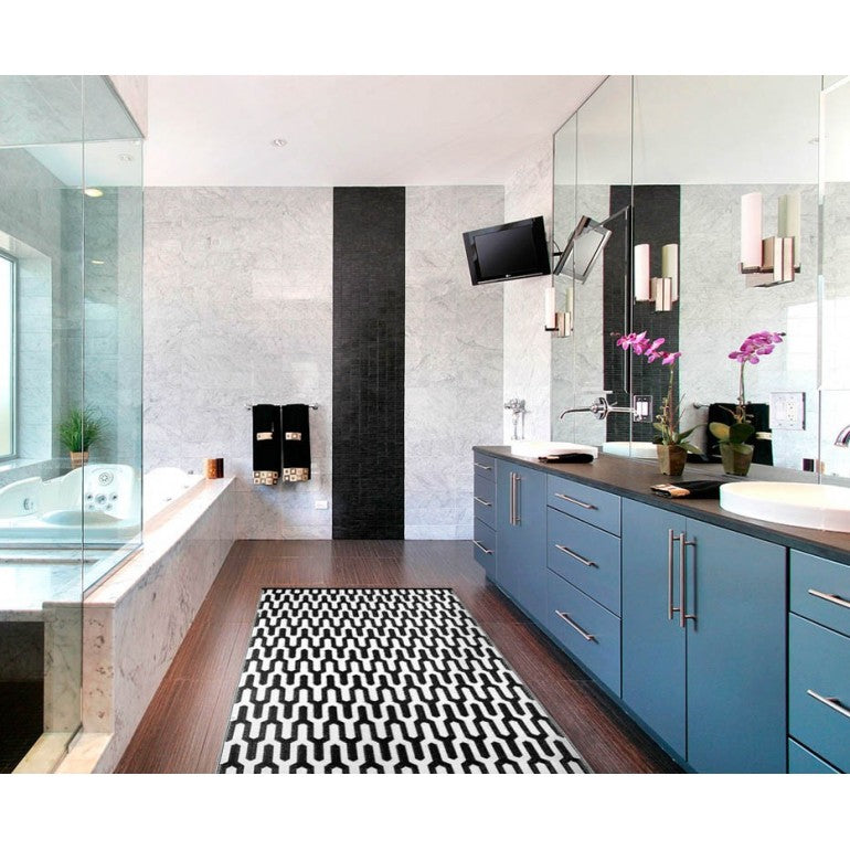 Tappeto da interno/esterno in plastica reversibile "Zig Zag"