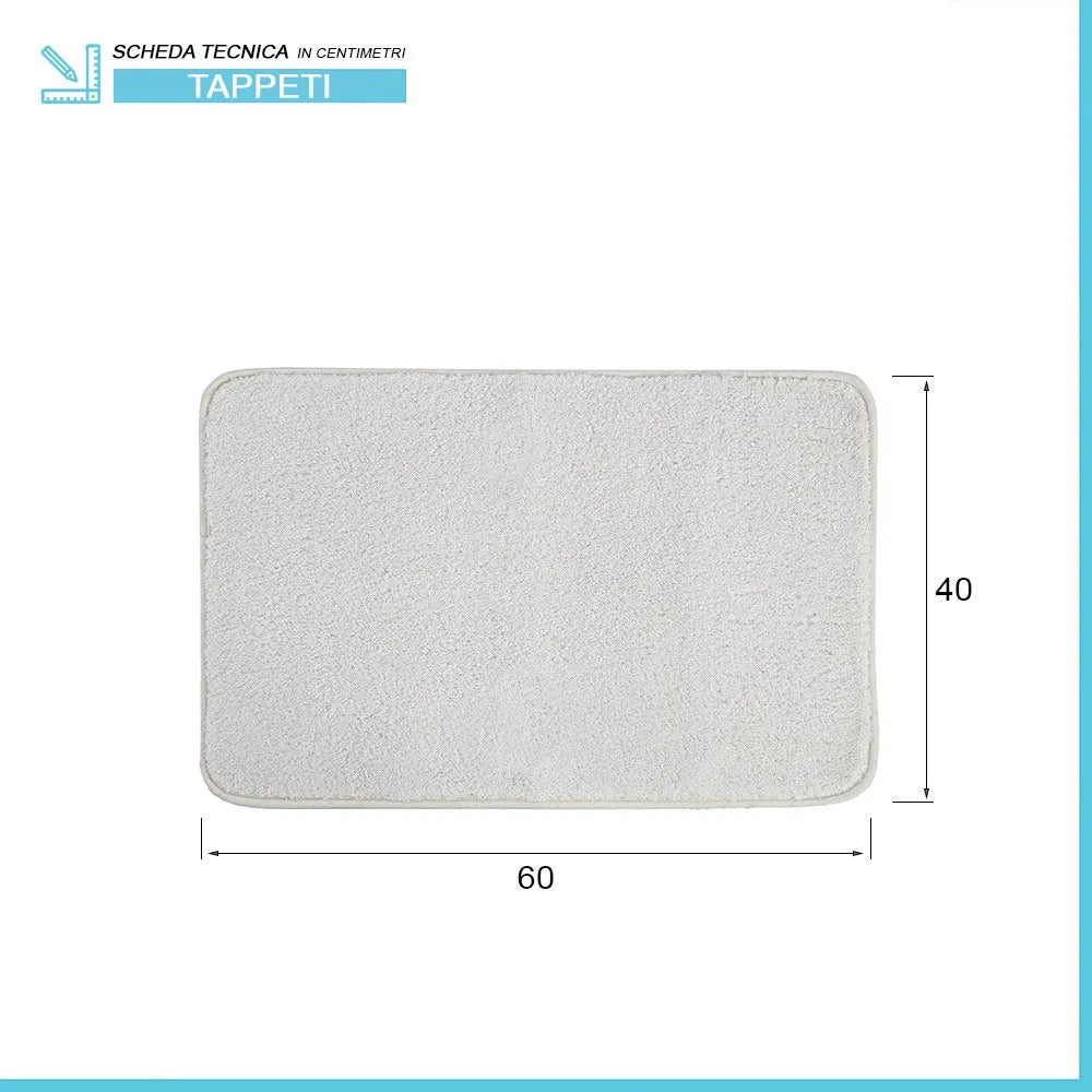 Tappeto doccia 40x60 cm Nuvola ecru con fondo antiscivolo