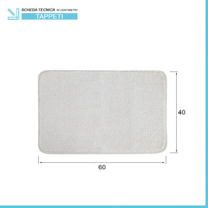 Tappeto doccia 40x60 cm Nuvola ecru con fondo antiscivolo