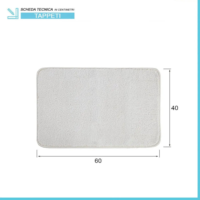 Tappeto doccia 40x60 cm Nuvola ecru con fondo antiscivolo