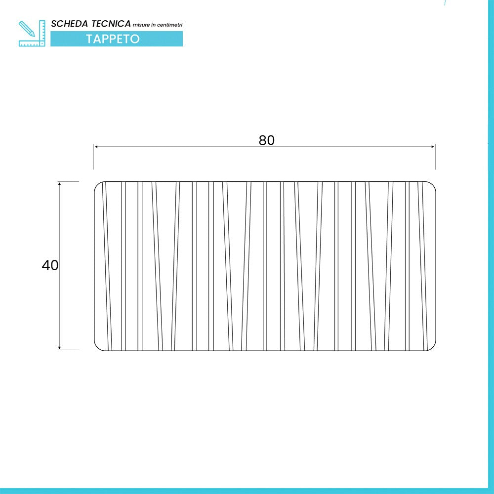 Tappeto Doccia Antiscivolo 40 x 80 in Plastica Bianco
