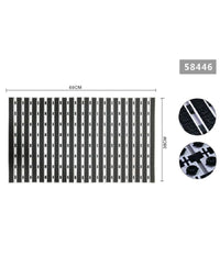 Tappeto Doccia Antiscivolo 69x38cm Tappetino Vasca Bagno Rettangolare Nero 58446         