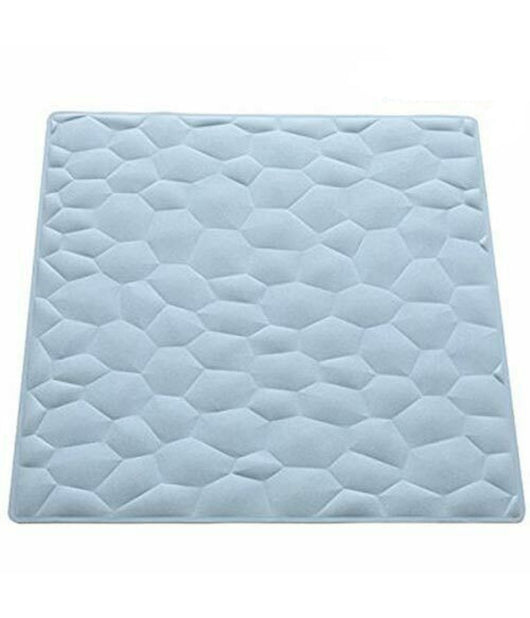 Tappeto Doccia Antiscivolo Tappetino In Gomma Effetto Pietre Azzurro 54 X 54 Cm         