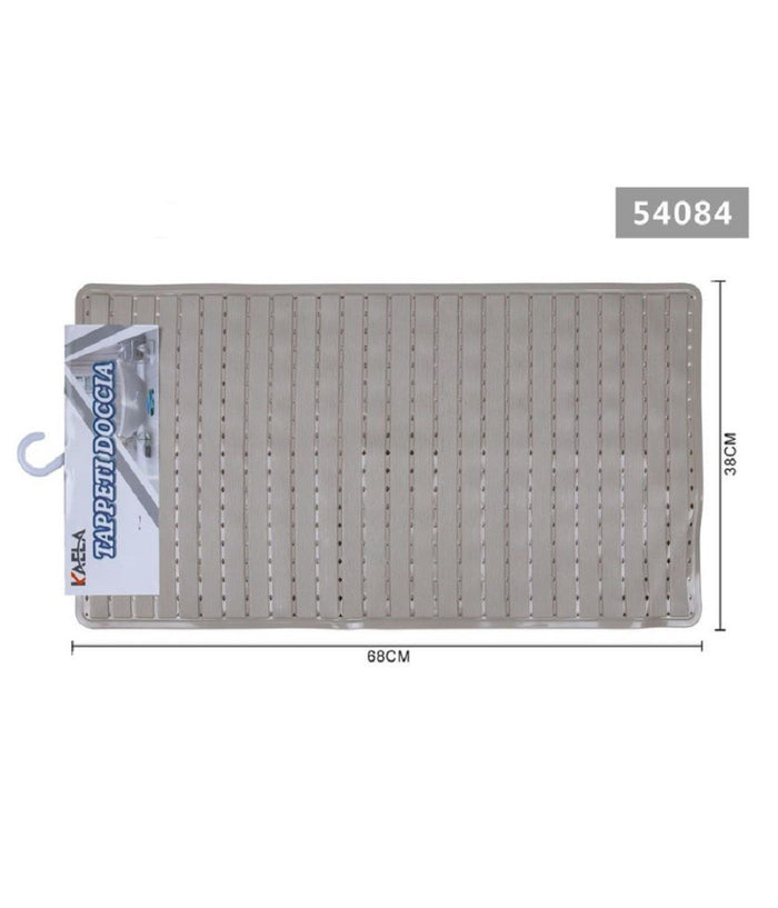 Tappeto Doccia Vasca Bagno Antiscivolo 38x68 Cm Rettangolare A Righi Beige 54084         