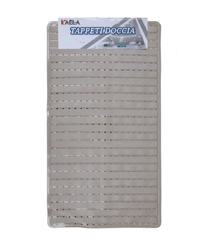 Tappeto Doccia Vasca Bagno Antiscivolo 38x68 Cm Rettangolare A Righi Beige 54084         