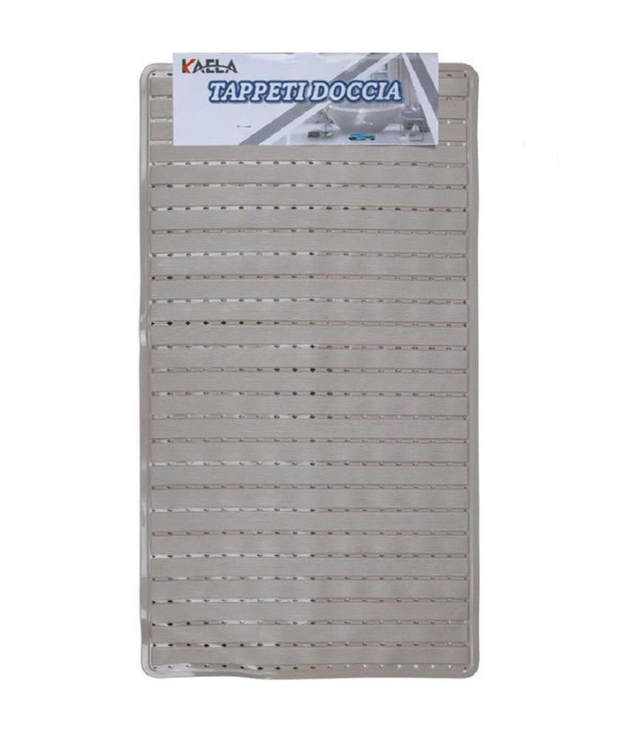 Tappeto Doccia Vasca Bagno Antiscivolo 38x68 Cm Rettangolare A Righi Beige 54084         