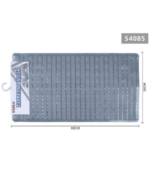 Tappeto Doccia Vasca Bagno Antiscivolo 38x68cm Rettangolare A Righi Grigio 54085         