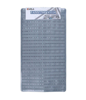 Tappeto Doccia Vasca Bagno Antiscivolo 38x68cm Rettangolare A Righi Grigio 54085         