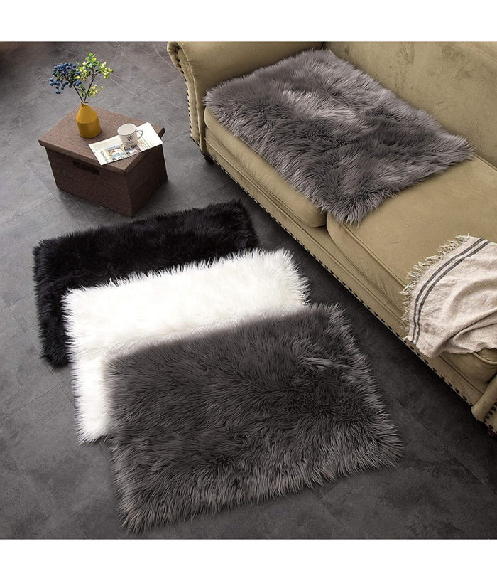 Tappeto Finta Pelliccia Sintetica Per Animali Soggiorno Camera Lavabile 40x60cm         