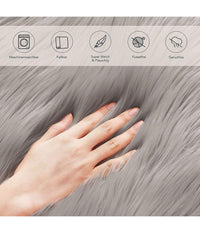 Tappeto Finta Pelliccia Sintetica Per Animali Soggiorno Camera Lavabile 40x60cm         