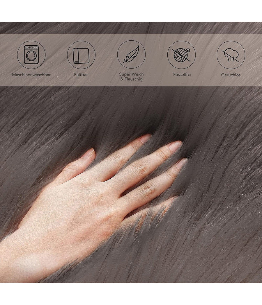 Tappeto Finta Pelliccia Sintetica Per Animali Soggiorno Camera Lavabile 40x60cm         