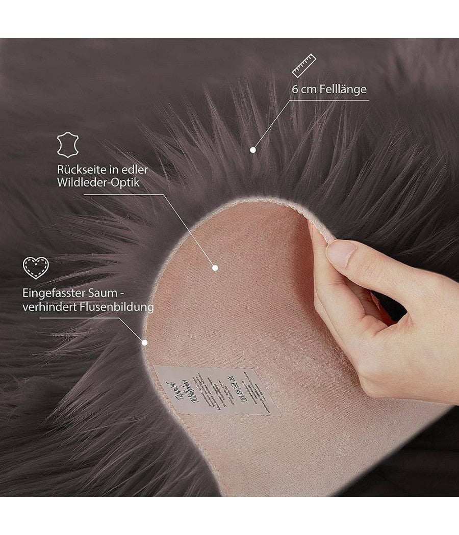 Tappeto Finta Pelliccia Sintetica Per Animali Soggiorno Camera Lavabile 60x90cm         