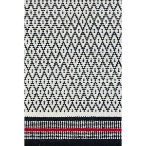 Tappeto ape nero con bordino rosso 60x140