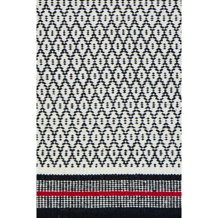 Tappeto ape nero con bordino rosso 60x140